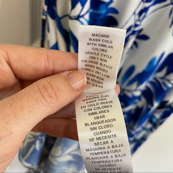 Maggy London Blue/White Floral Dress, Size 10 - Picture 6 of 6